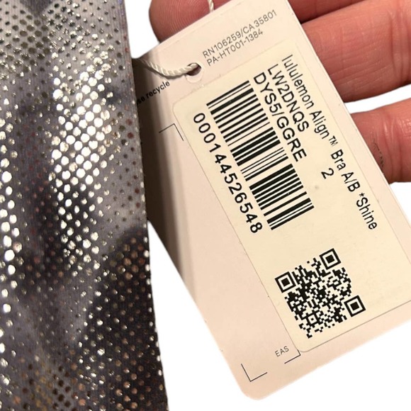 Lululemon Align Silver Metallic Sports Bra Size 2 - Picture 5 of 9